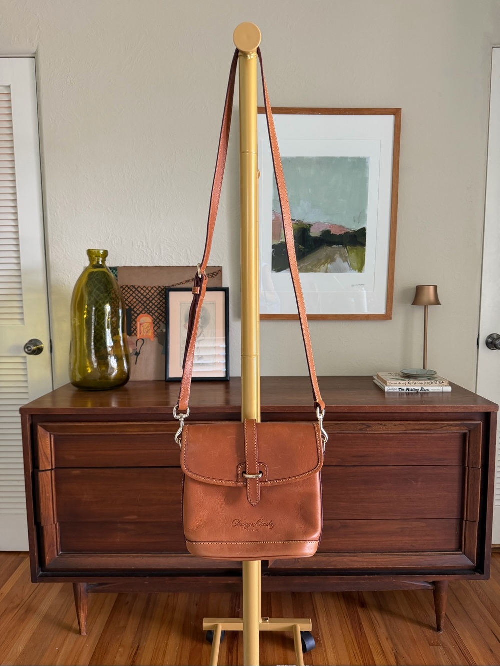 Dooney & Bourke Cognac Brown Leather Crossbody Bag